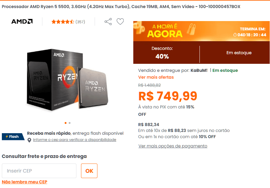 Processador Ryzen 5 5500