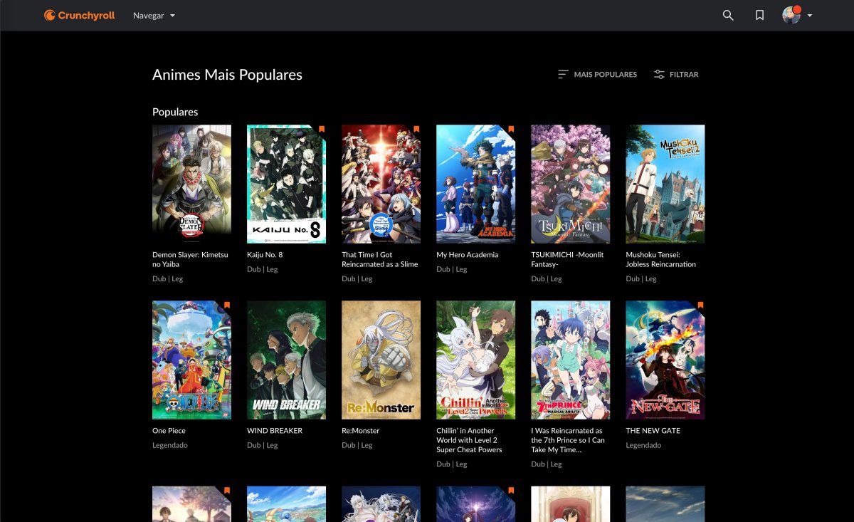 A Crunchyroll tem um catálogo vasto formado por animes