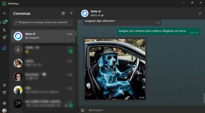 A Meta AI também está no app do WhatsApp para PC.