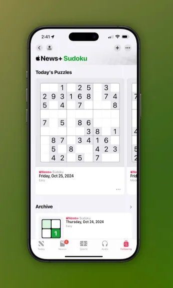 O novo jogo de Sudoku do iOS 18.2 é exclusivo para assinantes do Apple News+.