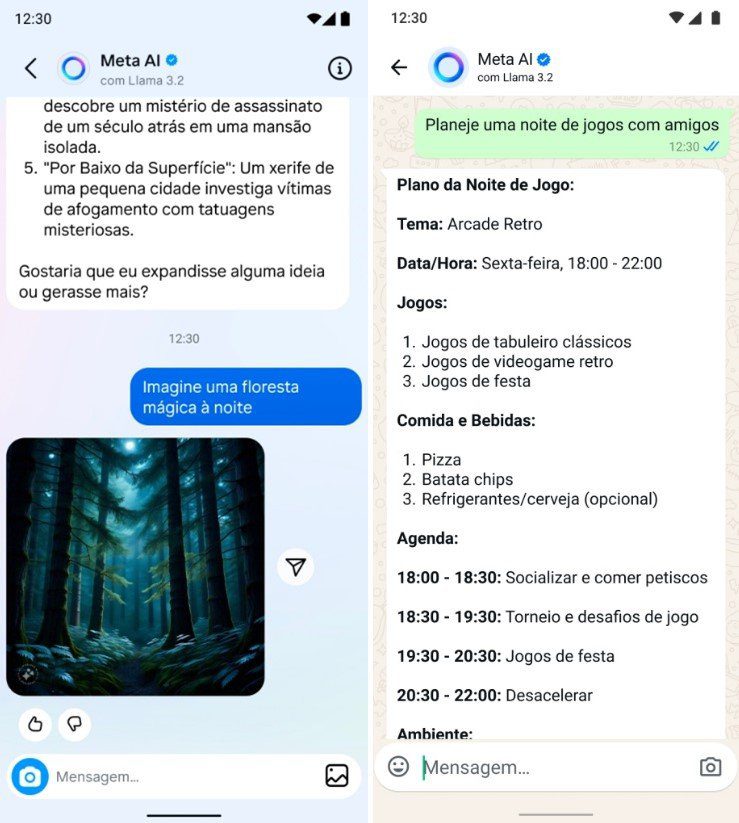 A Meta AI no celular. (Imagem: Meta/Divulgação)