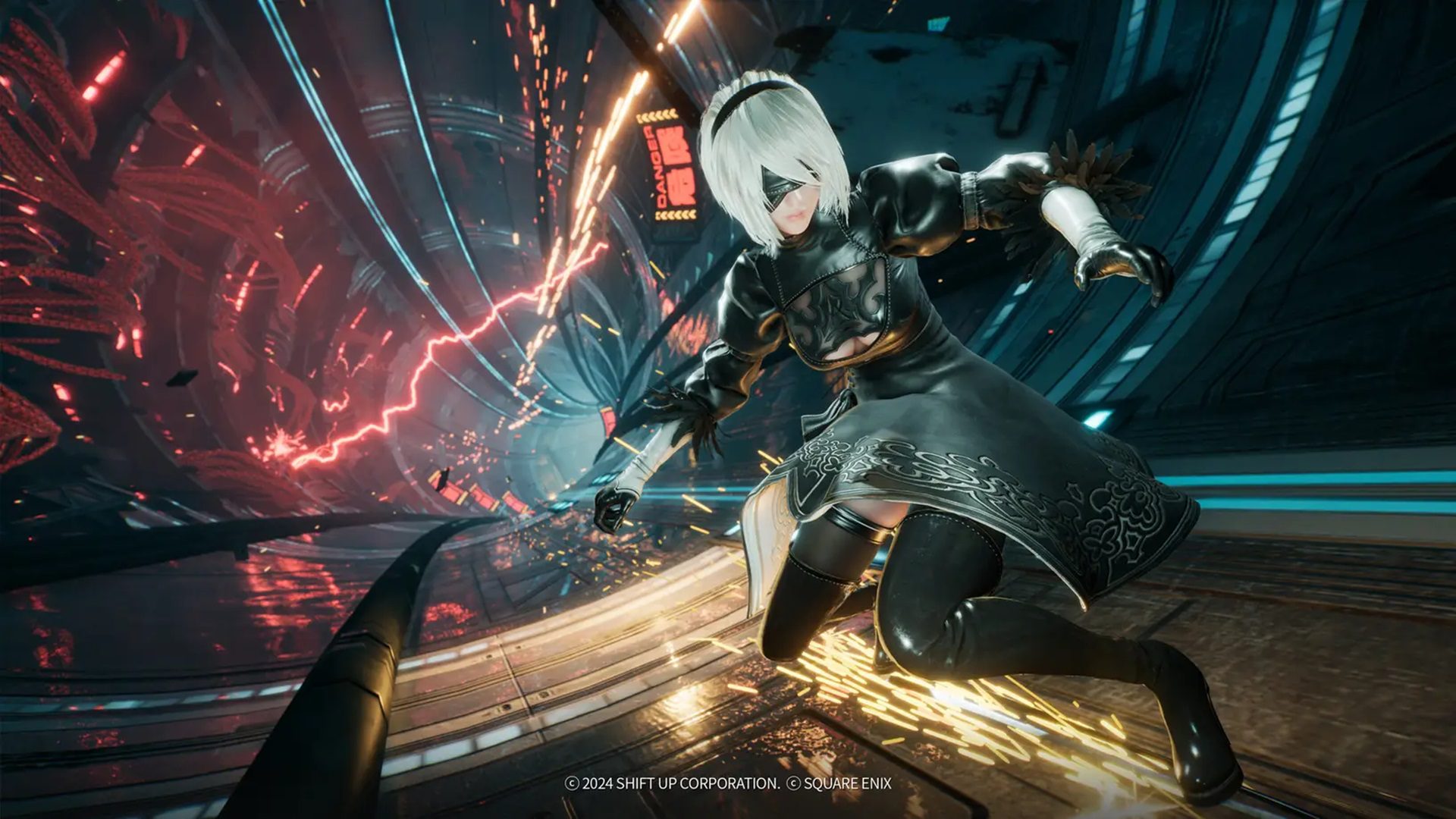 Traje da 2B para a Eve na colaboração de Stellar Blade com Nier: Automata.