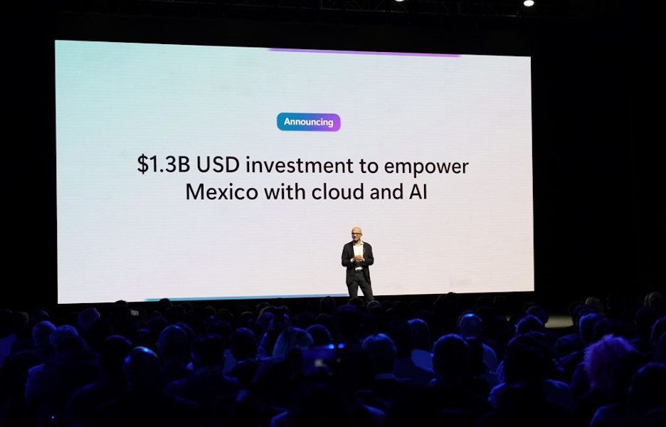 Microsoft anuncia investimento de US$ 1,3 bilhão em nuvem e IA no México