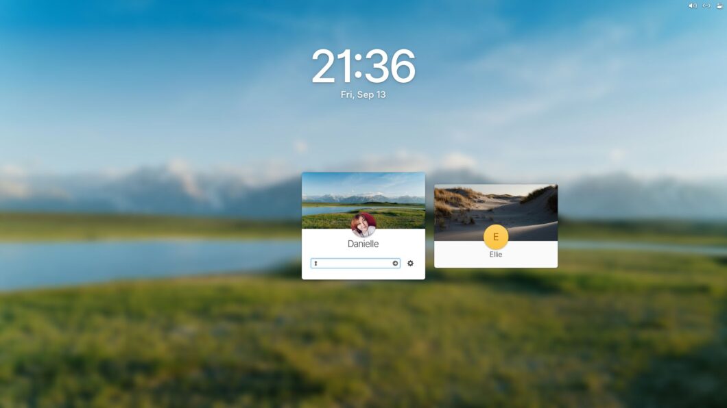 Tela de login do Elementary OS 8 (imagem: divulgação/Elementary)