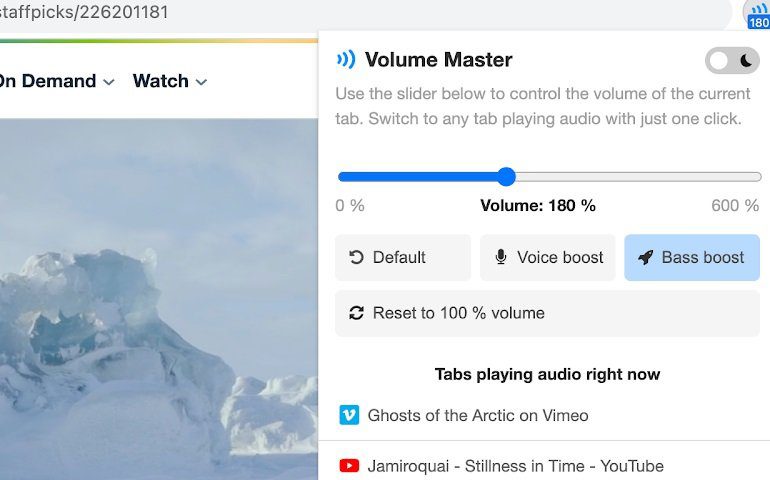 O Volume Master. (Imagem: Reprodução/Chrome Web Store)