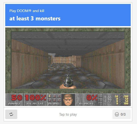 O DOOM CAPTCHA prova mais uma vez que é possível jogar Doom em qualquer lugar. (Fonte: Igor Almenara/TecMundo)