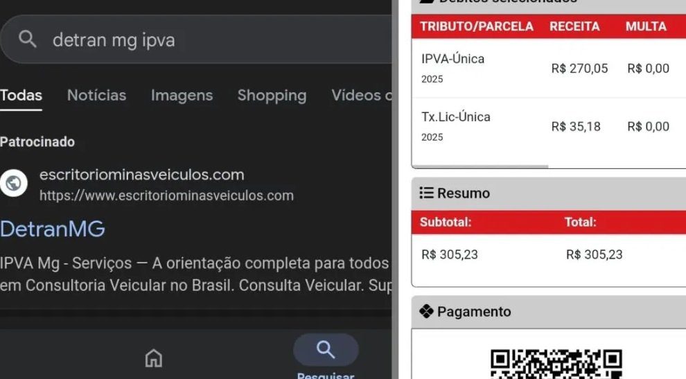 Sites falsos aparecem até como anúncios no Google. (Imagem: Itatiaia/Reprodução)