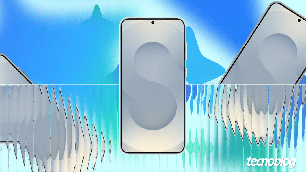 Ilustração com uma foto de celular cercada por diversas cores