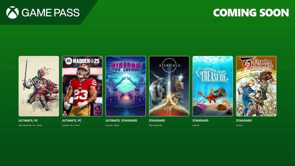 Xbox Game Pass de fevereiro terá Avowed, Starfield e mais; Veja a lista completa!