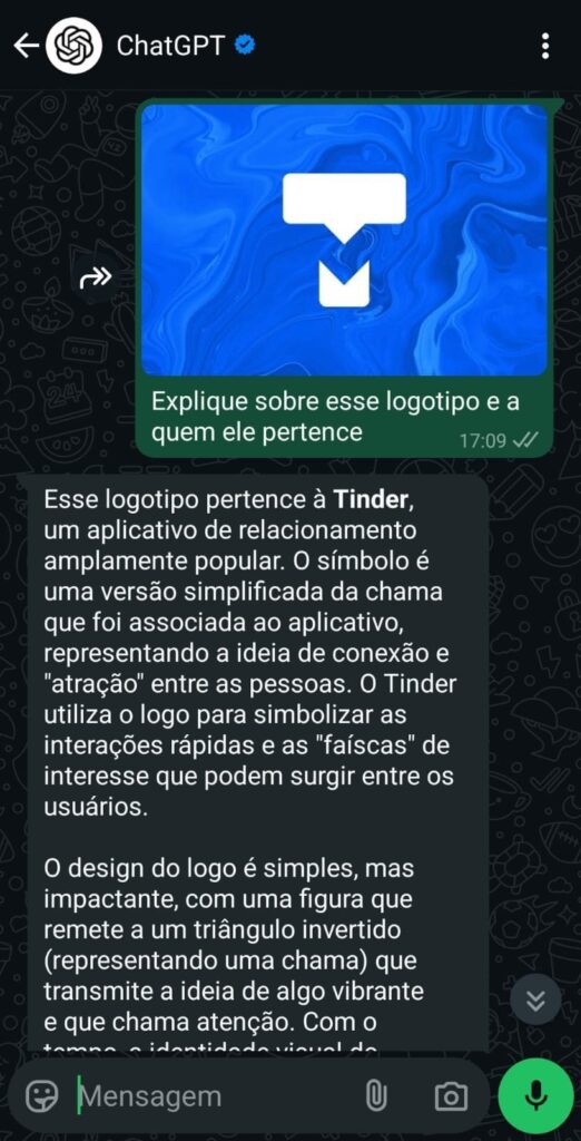 ChatGPT no WhatsApp permite enviar fotos e vídeos ao chatbot