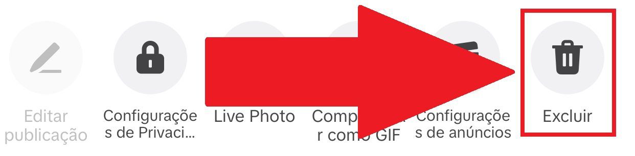 É preciso deslizar as opções para o lado para encontrar o botão de 