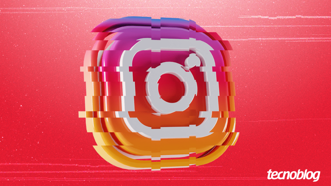 Ilustração mostrando o logotipo do Instagram trêmulo