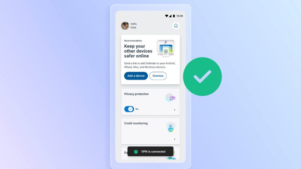 Microsoft Defender com VPN no Android