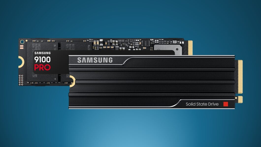 Duas unidades do SSD Samsung 9100 Pro