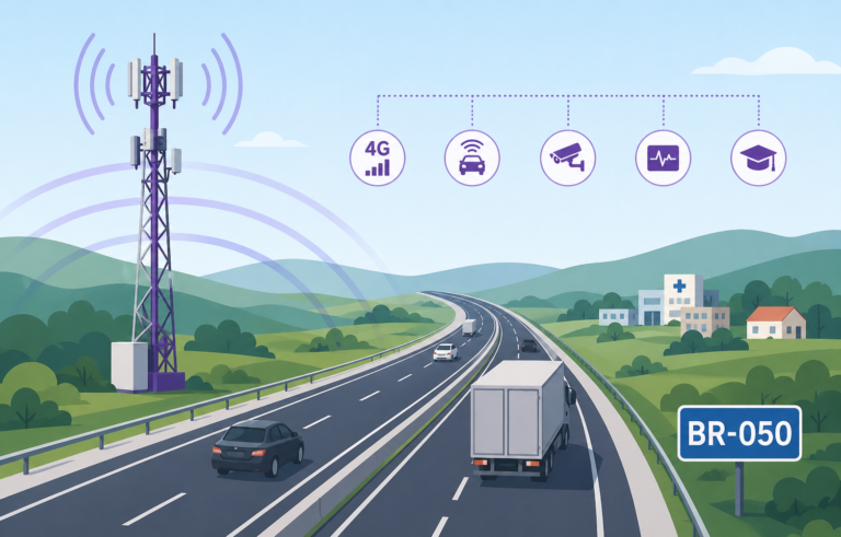 Vivo e Ecovias ampliam cobertura 4G na BR-050 com 31 torres e foco em IoT